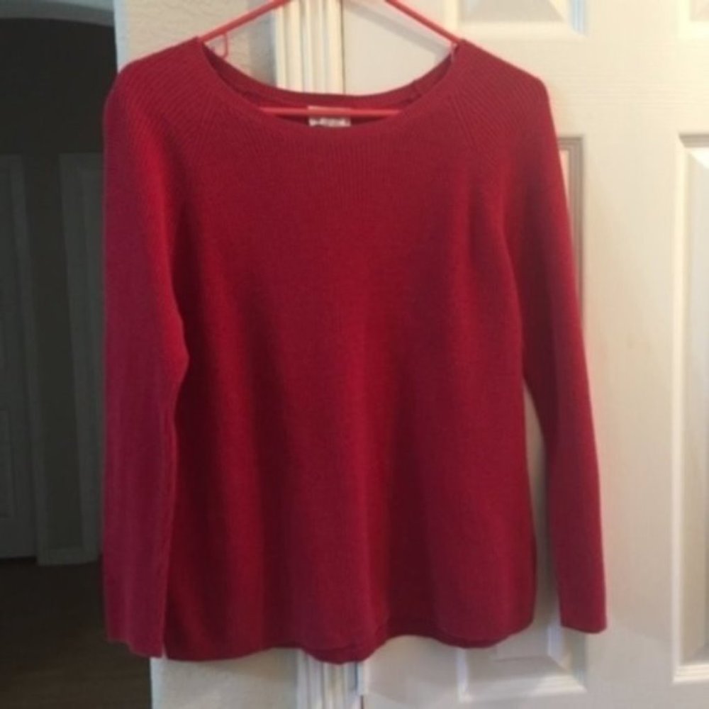 LOFT red long sleeve pull over top L